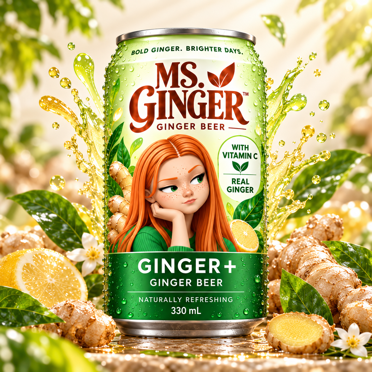 Extra Healthy Ms. Ginger ginger beer can